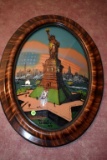 Statue of Liberty reverse painting with art decoy frame