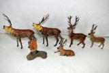 Assortment of metal elk and reindeer