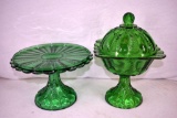 Green depression cake compote, bowl with cover
