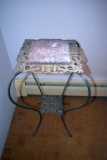 Marble top metal plant stand