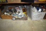 Assortment of hardware, extension cords, stain glass