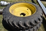 (2) Firestone 380/90R46 Tires on John Deere 10 Bolt Rims, Came Off Duals From Srpayer, 35%,
