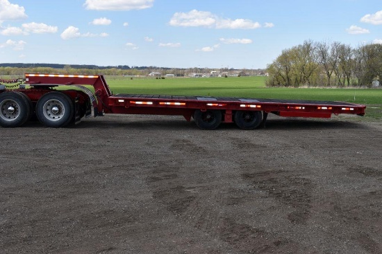 1972 Rodgers Semi Lo-Boy Trailer, 25', 102", Tilt Bed, Air Brakes, Good Condition