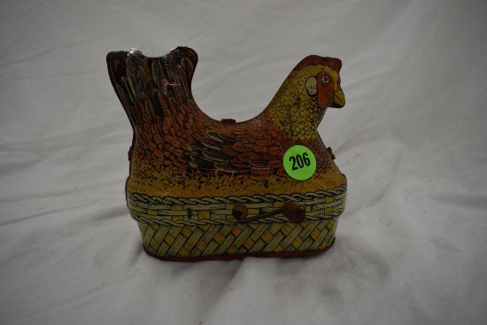 Baldwin tin crank egg laying rooster