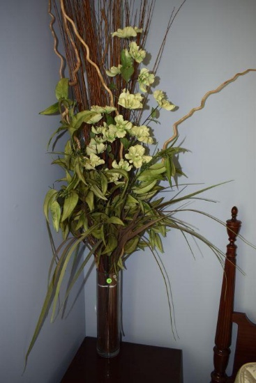 Glass Vase With Floral Arrangement