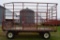 Storms 9'x16' Steel Bale Throw Rack, Good Wooden Floor, E-Z Trail 872-W Running Gear, Tag 18