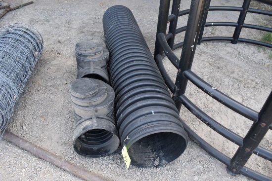 15" Culvert 7' long with two drain tile fittings