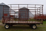 E-Z Trail 9'x18' Steel Bale Throw Rack, Good Wooden Floor, Kewanee Model 43 8 Ton Running Gear, Tag