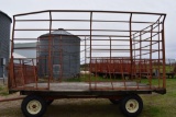 Meyer 9'x16' Steel Bale Throw Rack, Good Wooden Floor, Meyer 800 Series Running Gear, Tag 9