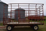 Storms 9'x16' Steel Bale Throw Rack, Good Wooden Floor, E-Z Trail 872-W Running Gear, Tag 24