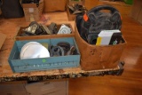 Assortment Of Caster Wheels, Tool Boxes, Stakes & Pulleys