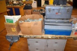 Assortment Of Tool Boxes, Metal & Plastic, Sterile Pads, Aprons, Electrical, & more