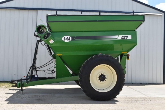 J&M Model 620-14 Grain Cart, 1000PTO, Roll Tarp, DT712 Radial Tires, Tractor Lug, Digi Star Scale,