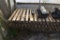 Assortment of wooden greenhouse garden benches , located in GH 231