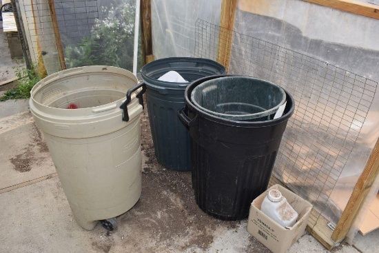 (4) garbage cans , located in Building 94
