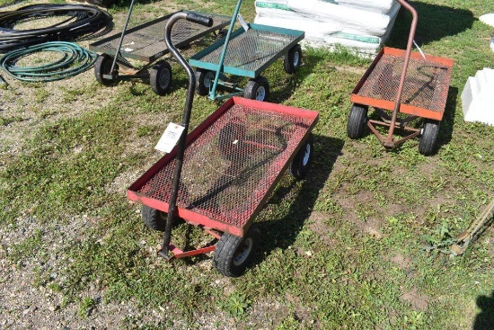 Four Wheeled Red Garden Cart 20"x38"