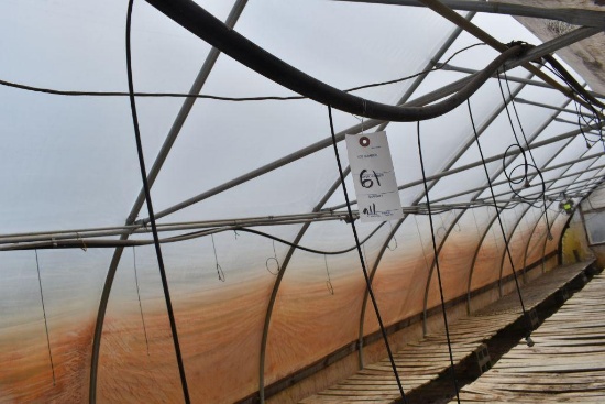 Approx.. 150' of hanging water hose with irrigation lines in 3 sections, located in GH 52