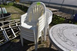 (12) Plastic Lawn Chairs