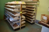 Adjustable Shelving Unit, 21 Shelves and 2 Wall Shelves, located in retail building