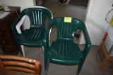 (3) Plastic Lawn Chairs , located in retail building