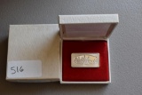 Franklin Mint 1973 Christmas Ingot Guaranteed 1,000 Grains Solid Sterling Silver