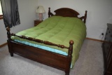 3 Piece Bedroom Set With Highboy Dresser and Mirror And Box spring And Mattress