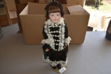 Franklin Heirloom Doll, Porcelain Face Doll With Stand
