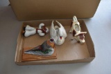West Germany Cow Creamer, West Germany Bird Figurine, And A Red Neck Pheasant