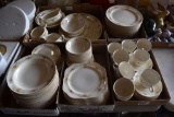 (12) Plate Setting of Eggshell China With Serving Dishes, Platter, Creamer and Sugar