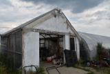 16'x96' wood structured greenhouse header building w/overhead garage door, 2x4 structure