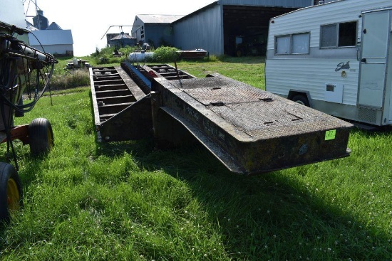 Low Boy semi trailer 20' x 9' tandem axle duals, no deck