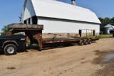 Shop built 32' gooseneck tri axle trailer with top deck 96