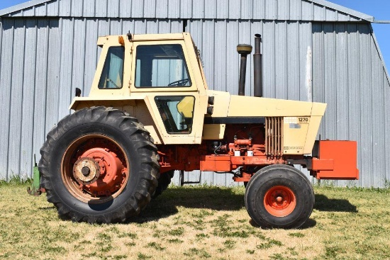 Case 1270 2WD Tractor, 20.8-38 80%, Axle Dual, Power Shift, 4593 Hours, 3pt, 1000PTO, 2 Hydraulics,