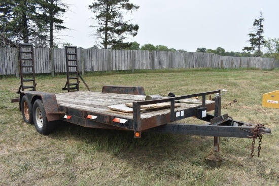 Tomaster Flatbed Trailer, Ramps, Tandem Axle, NO TITLE