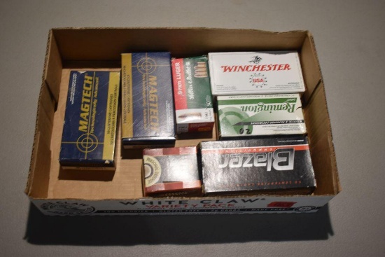 (7) Boxes Of 9mm Luger, Assorted Brands, 290 Rds Total