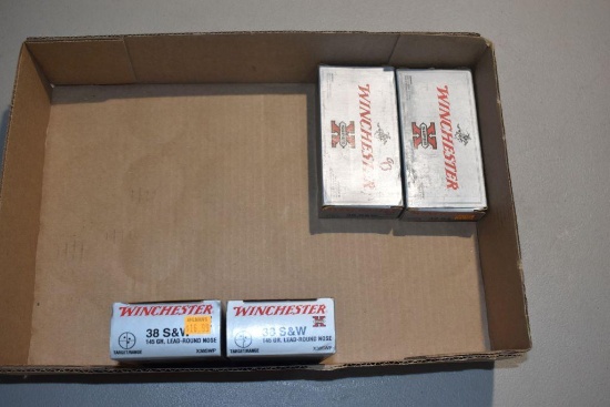 (4) 100 Rd Boxes Of 38 S&W 145 GR. Lead Round Nose Target/ Range, 393 Rds Total
