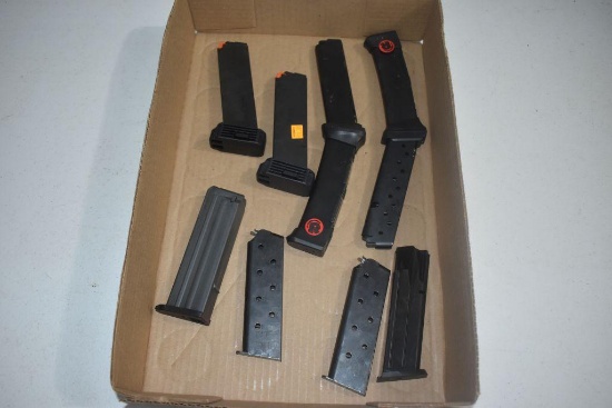 Assortment of pistol magazines