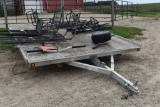 2002 Sled Bed Aluminum 2 Place Snowmobile Trailer Single Axle, aafy659