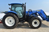 New Holland T6050 MFWD Tractor, NH840TL Delta Loader with Euro Hookups, 6971 One Owner