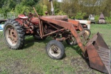 Farmall H Gas Tractor, Fenders, 11.2x38 Tires, Wheel Weights, W/F, after market 3pt, with