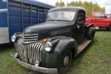 1938 Chevy 1/2 Ton Pickup, Good Body, Inline 6 Cylinder Motor, Motor has been filled with oil,