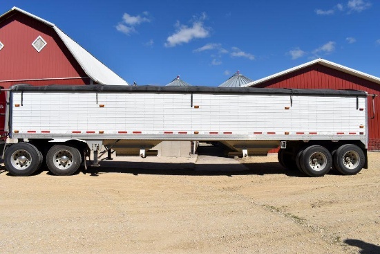 2010 Timpte Hopper Bottom Grain Trailer, 40'x96"x66", Air Ride, Electric Roll Tarp, 24.5, Aluminum