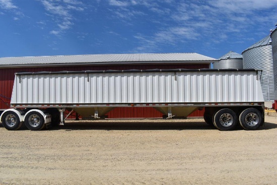 2002 Jet Alum Hopper Bottom Grain Trailer, 42'x96"x68", Roll Tarp, 24.5 Tires, Alum Rims, Air Ride