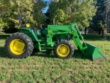 1993 John Deere 6400 Open Station MFWD, 16sp Power Shift, 11,962 Hours, 640 Self Leveling Loader,