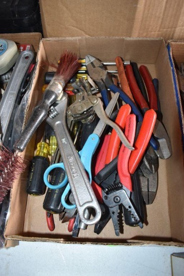 Assortment Of Pliers, Wrenches, Screwdrivers, snips