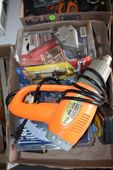 Heat Gun, Tape Measure, Stanley Utility Refill Blades, Bosch Circular Saw Blade, & Assortment Of