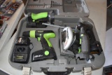 Kawasaki Set Including Jigsaw, Circular Saw, Drill And Light, Battery and Chargers