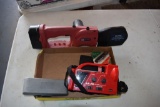 Drill Bits, Cork Screw, Flashlight, Small Cordless Chainsaw