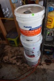 2 Pails of Antifreeze and a used pail of hydraulic fluid
