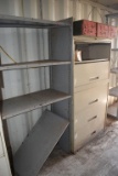 5 Compartment Metal Storage Bins/Cabinet, With Contents